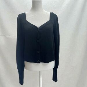 NWT French Connection Black Knit Cardigan L